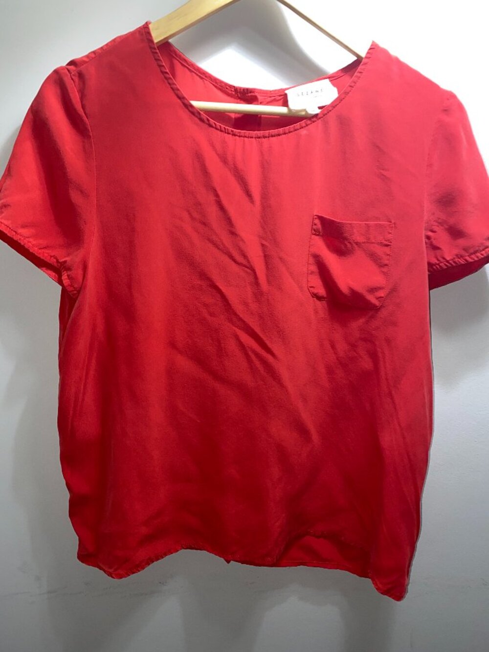 Sezane 100% Silk short sleeve blouse. Size 8 US (EU 40)